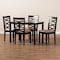 Baxton Studio Lanier Sand Upholstered Espresso Finished Wood 5-Piece Dining Set 153-9405-8026 - alternate 3